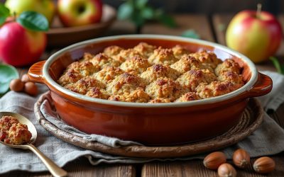 Crumble de pommes et noisettes du Berry : le dessert rustique par excellence