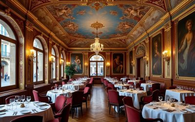 Où trouver un restaurant avec des plafonds peints du XVIIe siècle ?