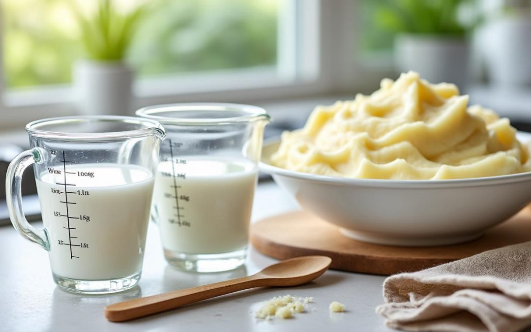 découvrez les proportions idéales d'eau et de lait pour réussir le dosage de la purée mousline et obtenir une texture parfaite à chaque préparation.