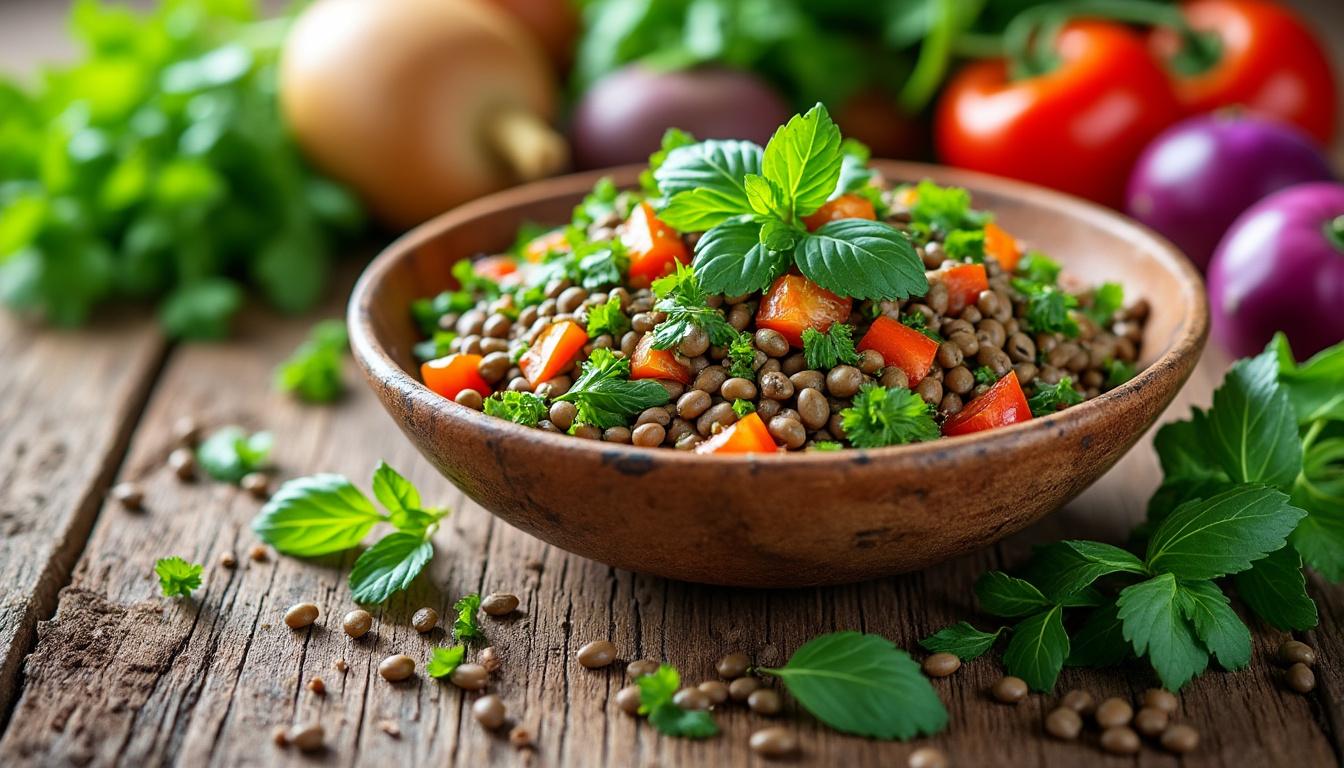 dĂ©couvrez la salade de lentilles vertes du berry, un plat frais et savoureux qui mĂȘle authenticitĂ© et goĂ»t terreux pour un moment gourmand et sain.